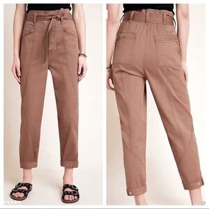 NWT ANTHROPOLOGIE Ellie Embroidered Utility Pants Size 16W Plus Size Collection